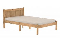 4ft6 Double Rio Waxed Wood, Low Footend Shaker Style Bed Frame 1